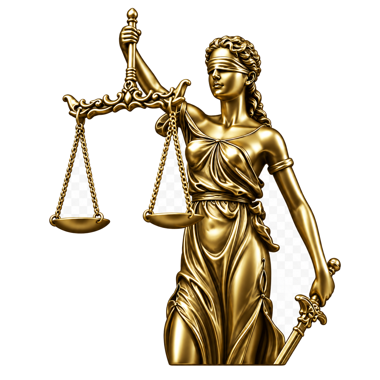 Golden Lady Justice holding scales